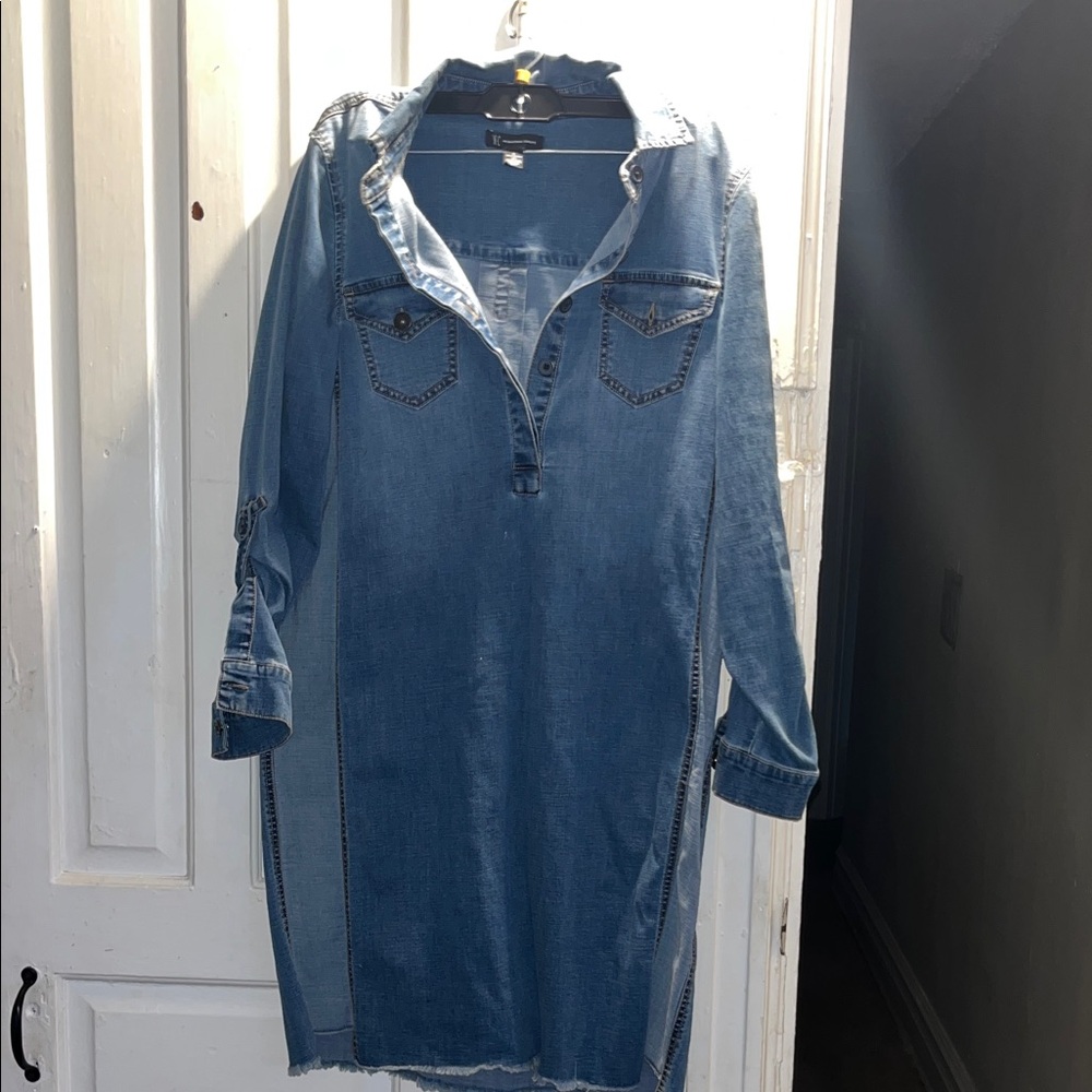 INC International Concepts Dark Blue Denim Dress